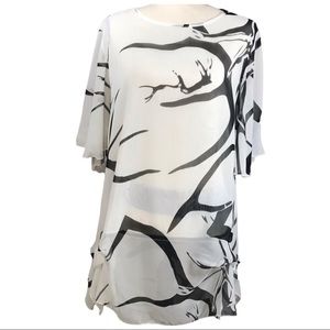 black and white blouse